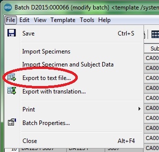 Export to text file
