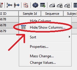 Hide/Show Columns