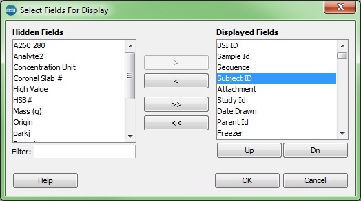 Select Fields for Display