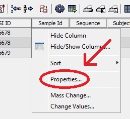 Column Properties