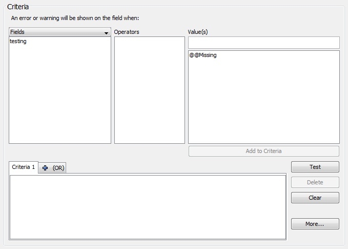 Search verifier dialog panel