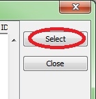 Select button in Translation Schema Selection dialog