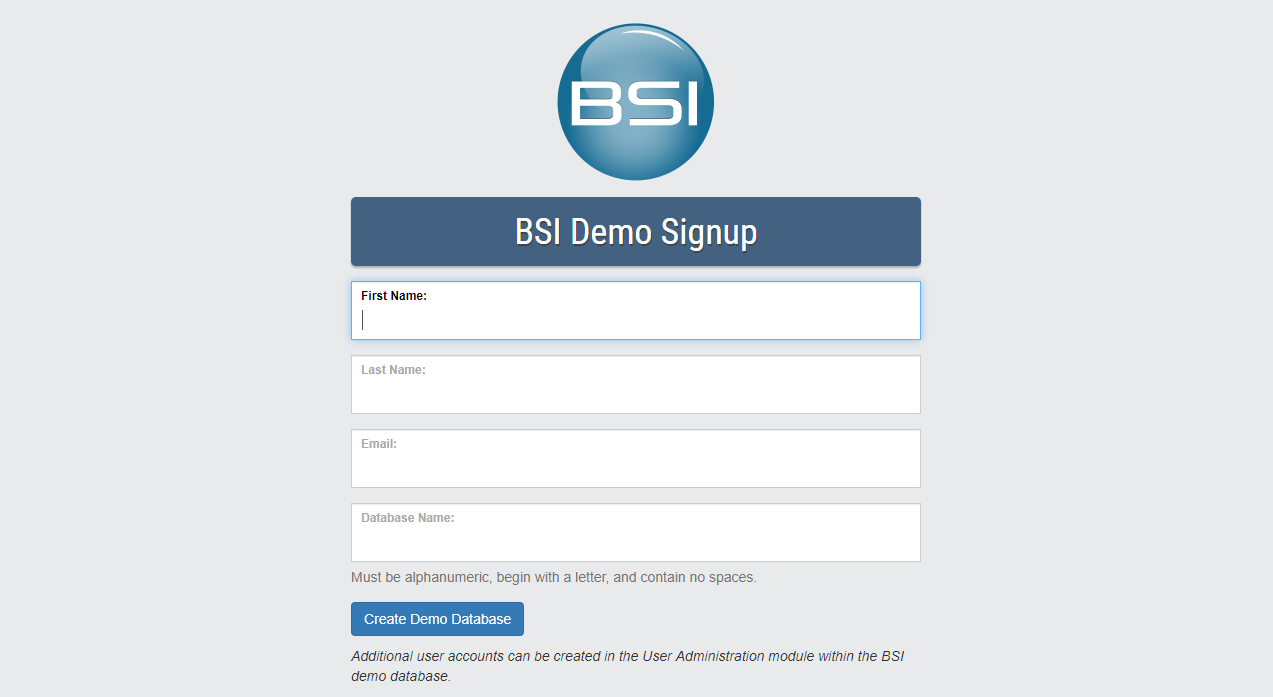 BSI Demo login page.PNG