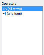 multichoice field search