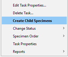 Create Child Specimens