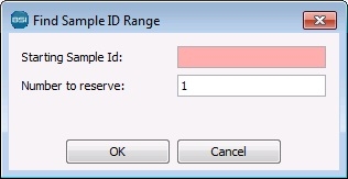 Sample ID Range dialog