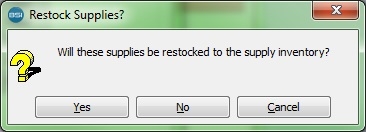 Restock Supplies dialog