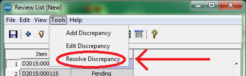 Resolve Discrepancy