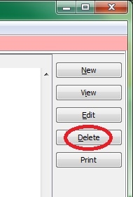 Label Format Delete button