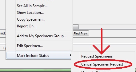 Cancel Specimen Request