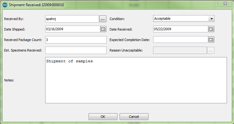shipment received editor