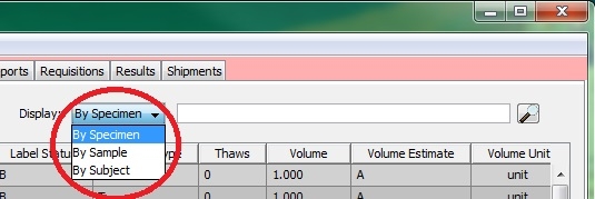 My Specimens manager