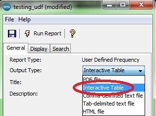 Print Interactive Table report