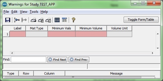 Study Warning dialog