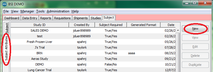 New Subject Attributes