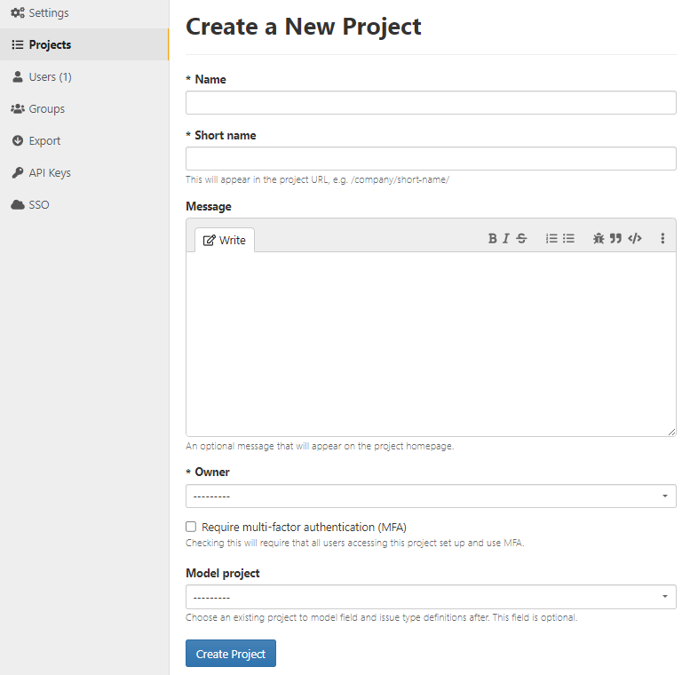 create a new project