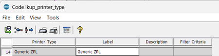 Lkup_printer code list editor