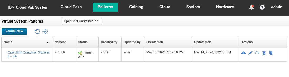 The OpenShift Container Platform 4 - HA Virtual System Pattern