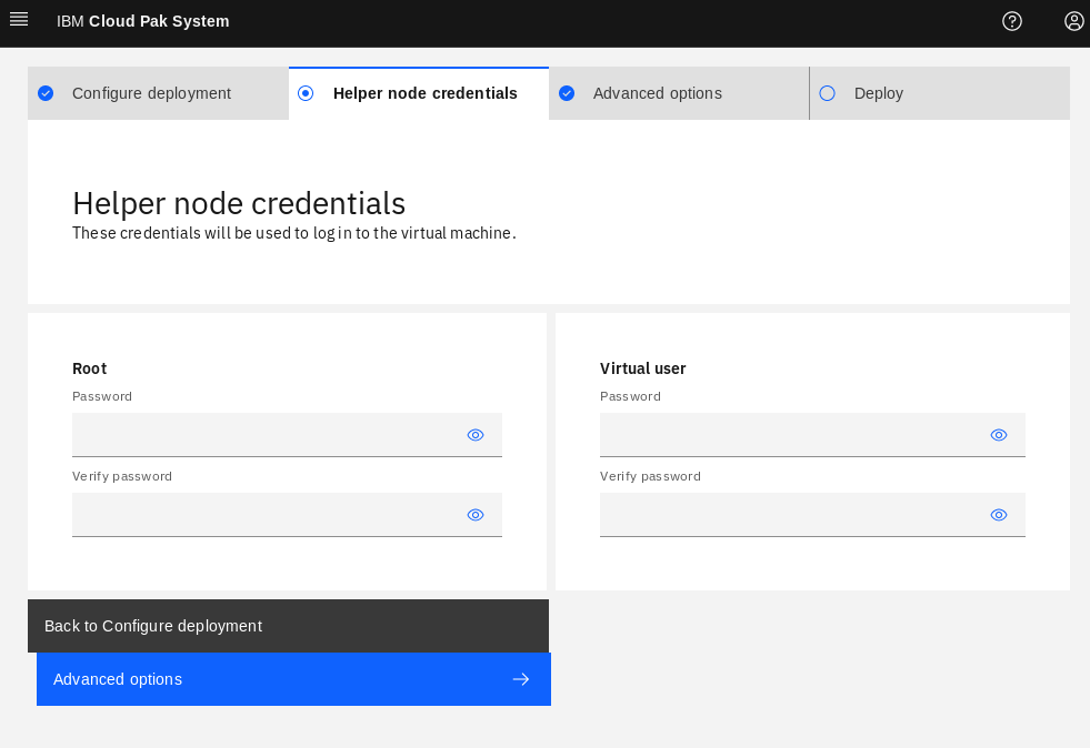 Enter root and virtuser password