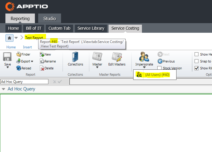 Role Versioned Reports - Workarounds | IBM Apptio