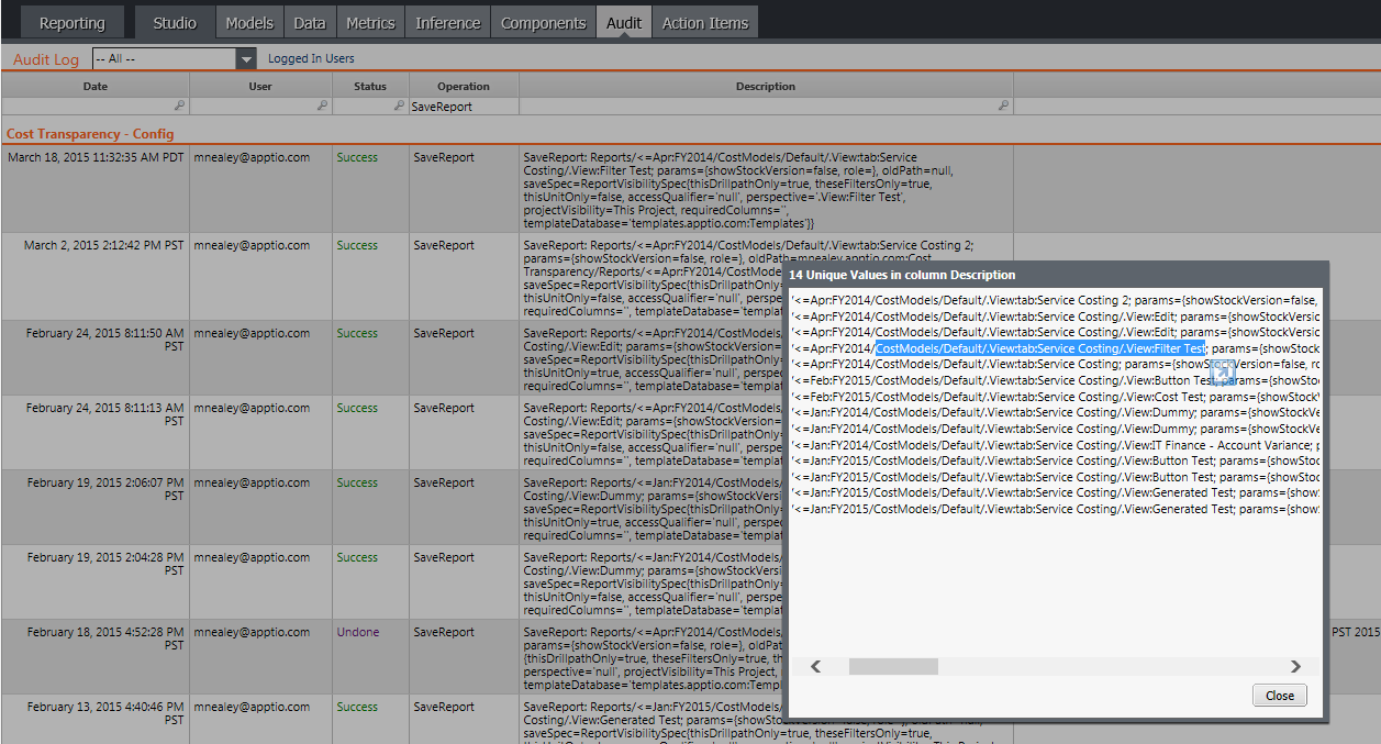 Role Versioned Reports - Workarounds | IBM Apptio