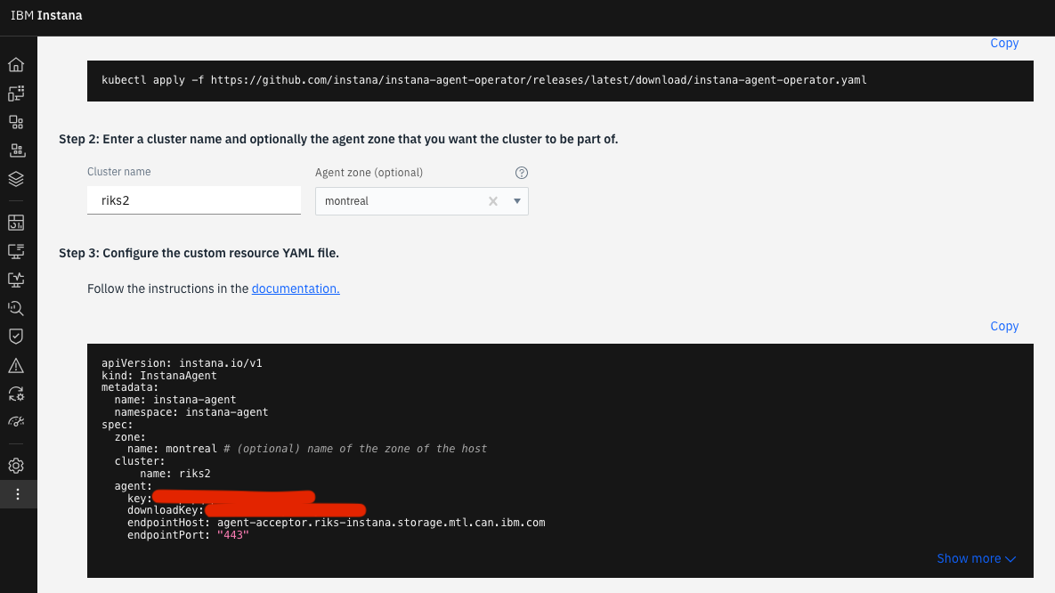 Detailed recipe for the deployment of the Instana Agent as an operator in OpenShift