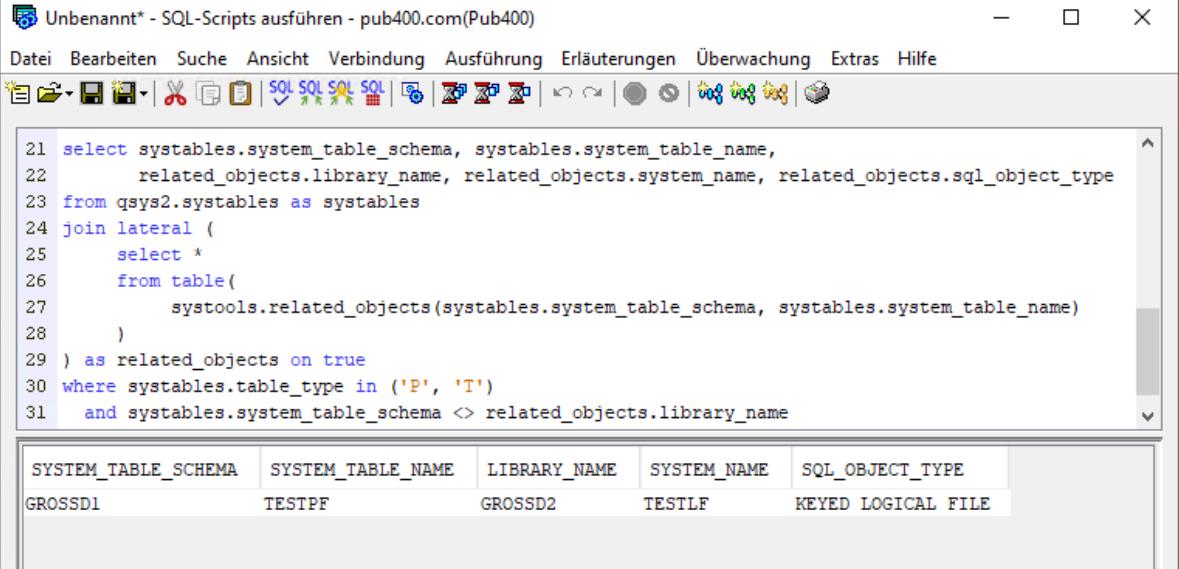 Screenshot of iACS running Query #19