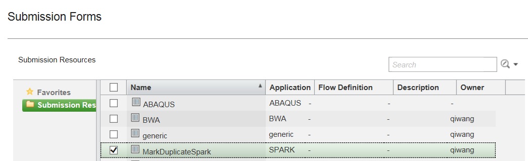 Choose submission form to add to flow