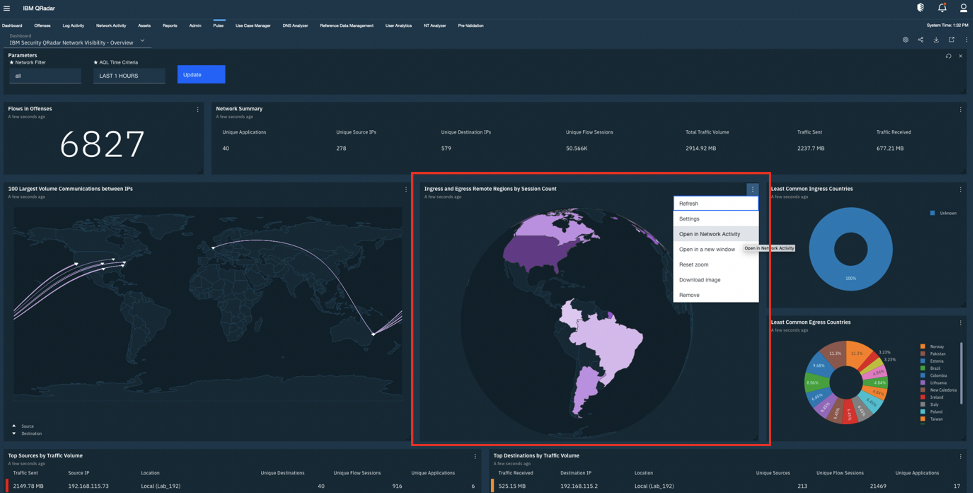 Open in Network Activity