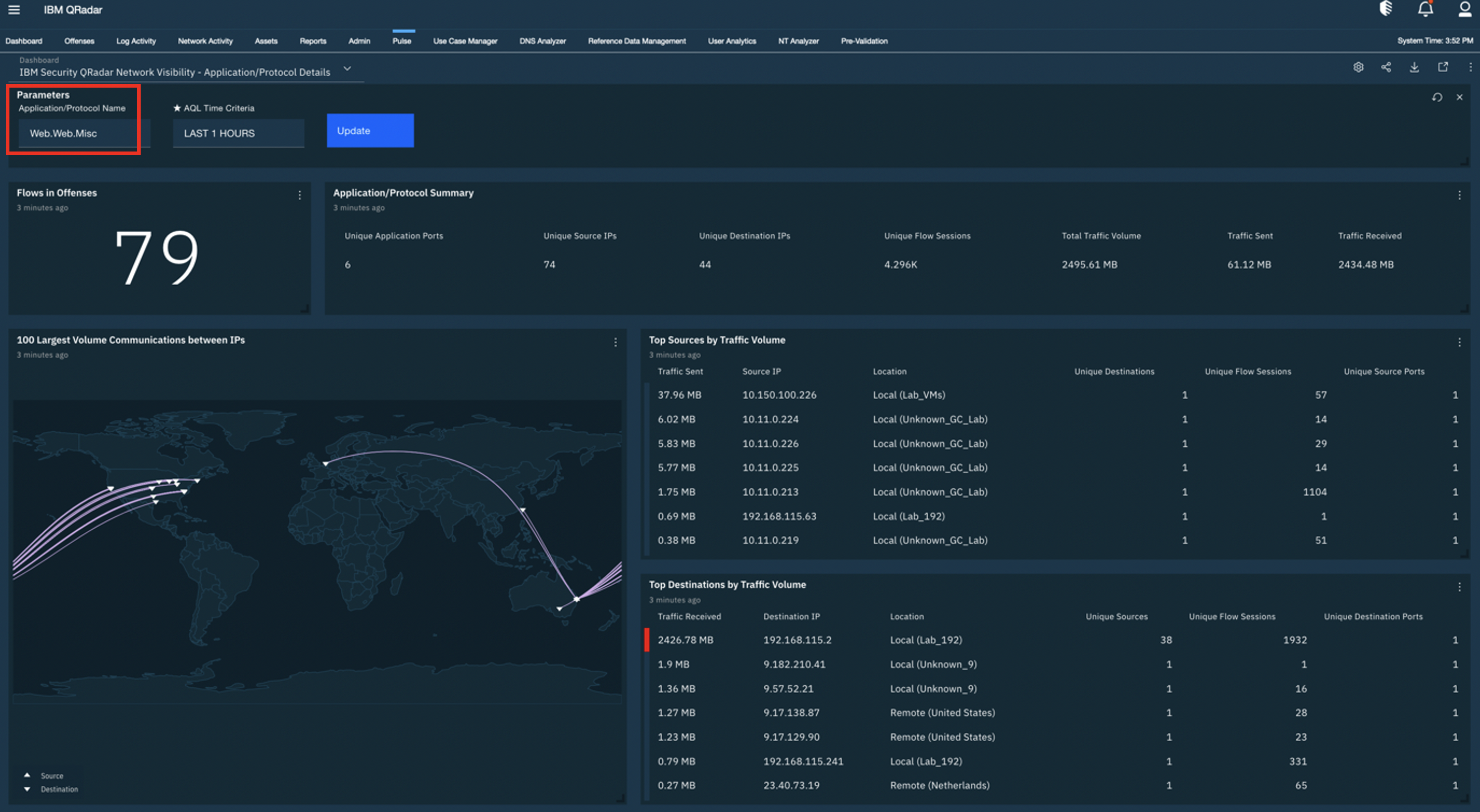 Network Visibility Application/Protocol Details - Select Application/Protocol