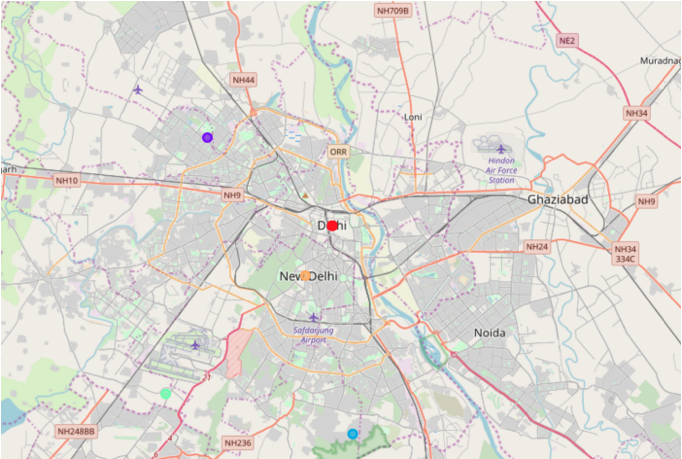 Delhi neighborhoods clustered