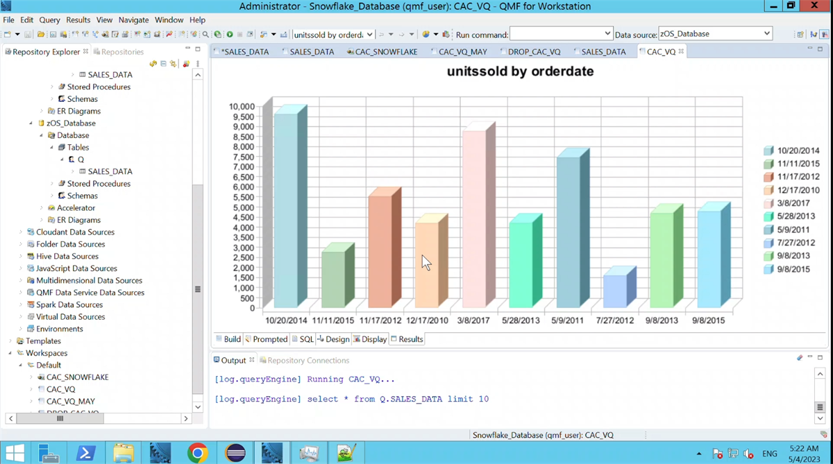 Snowflake Visualization Tools Snowflake Support in IBM Db2 Query Management Facility (QMF) v13.1.1.0