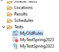 Test Navigator Highlighting Old Rules File