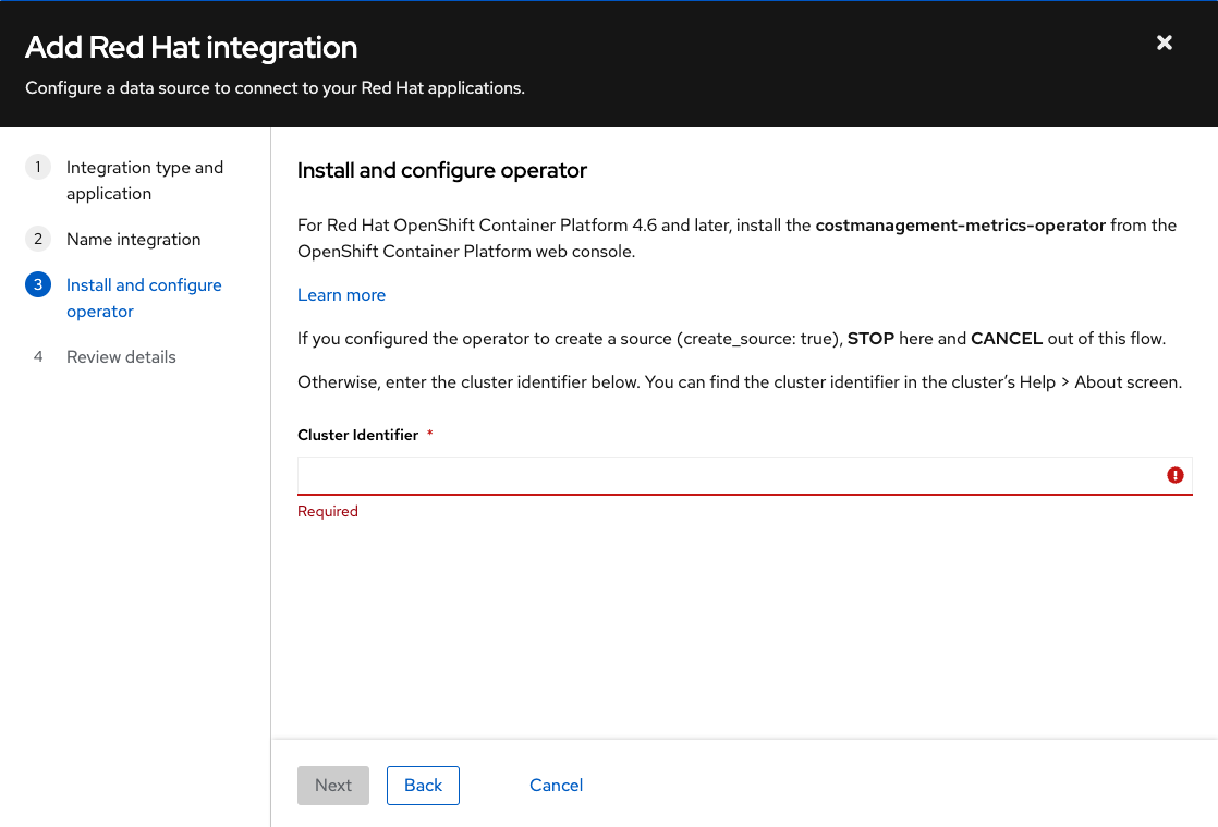 Red Hat Insights cost management on IBM Power