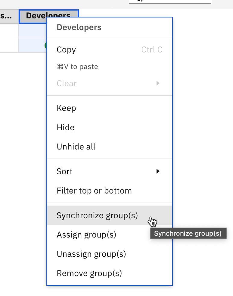 Synchronise group