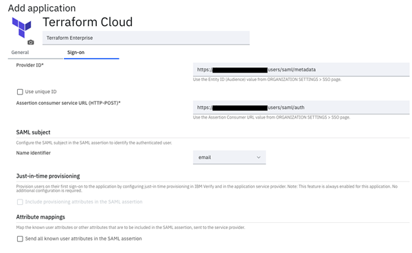Single Sign-on with Terraform using IBM Verify