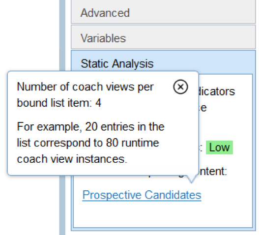 Statistics for the Prospective Candidates table coach view of the Add Candidates coach