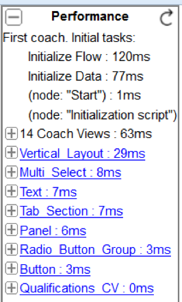 Sample statistics from the Hiring Sample app