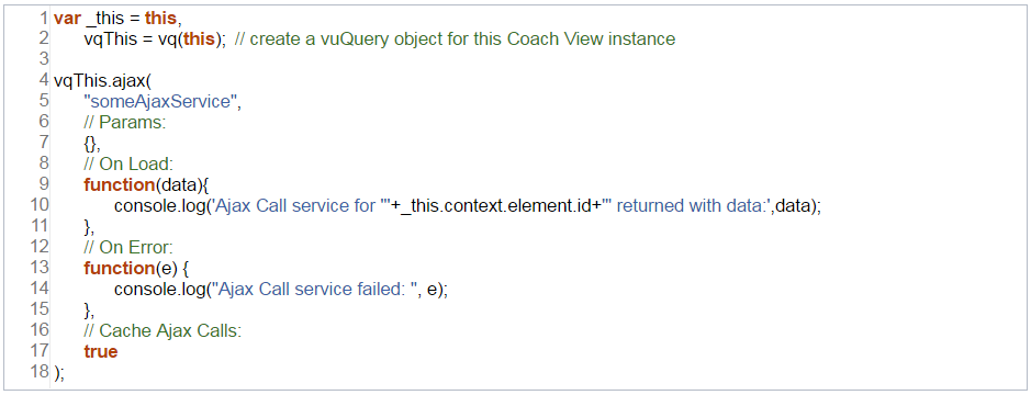 Calling an Ajax service via the vuQuery library and using client-side caching