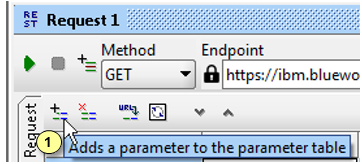 Screen capture of adding a parameter