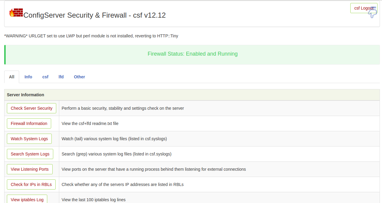 How to Install and Configure CSF firewall on Ubuntu 18.04