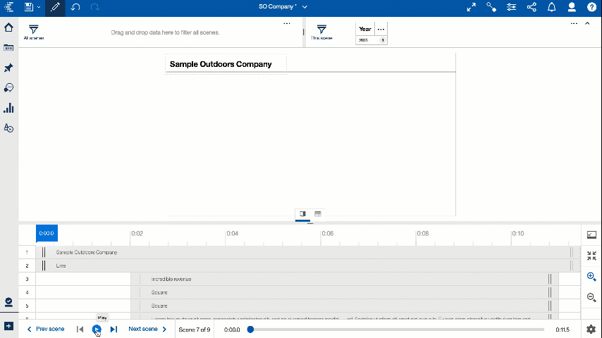 Animated timeline