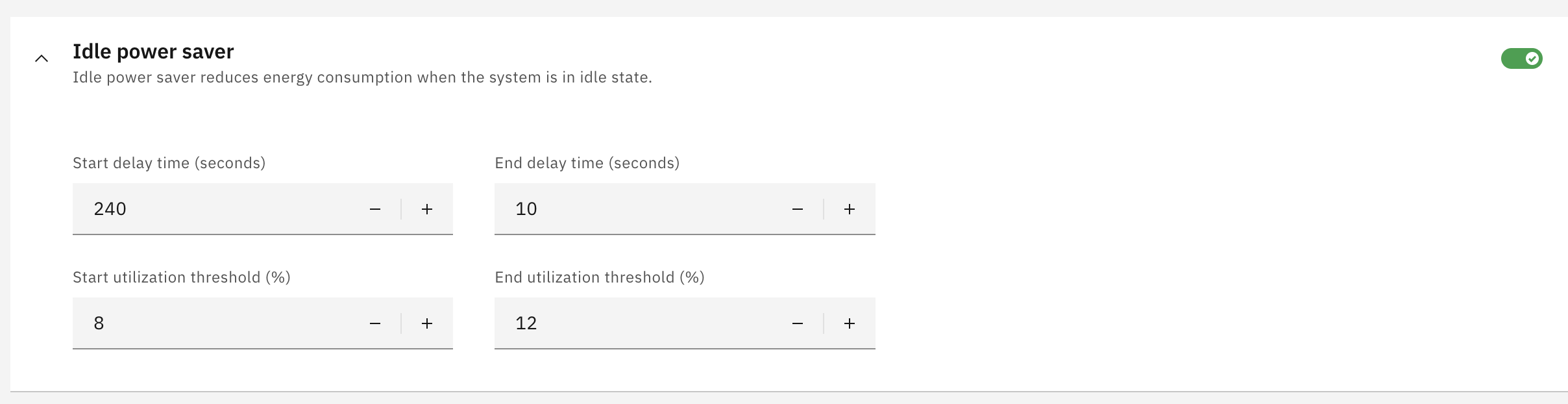 Idle Power Saver mode and its tunable parameters