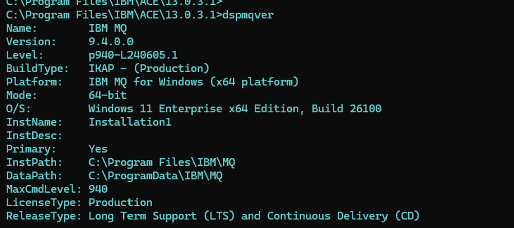IBM MQ version 9.4.0 on Windows