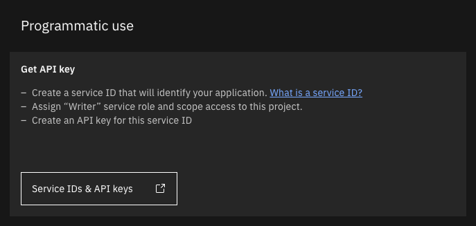 Setup an API Key