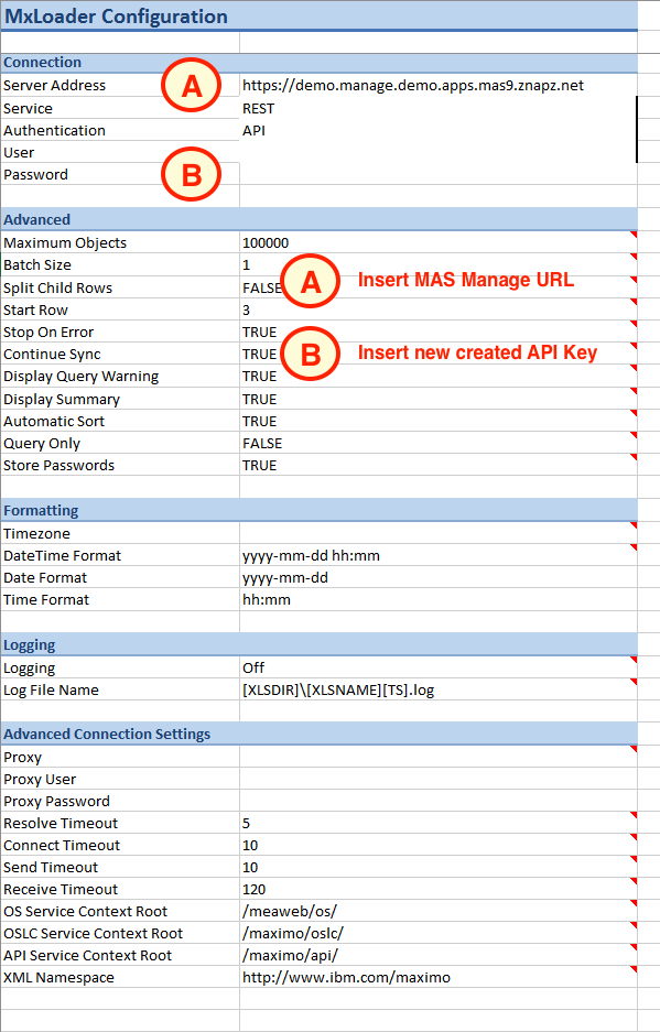 Maximo Loader Excel or MsAccess for MAS SaaS | Maximo