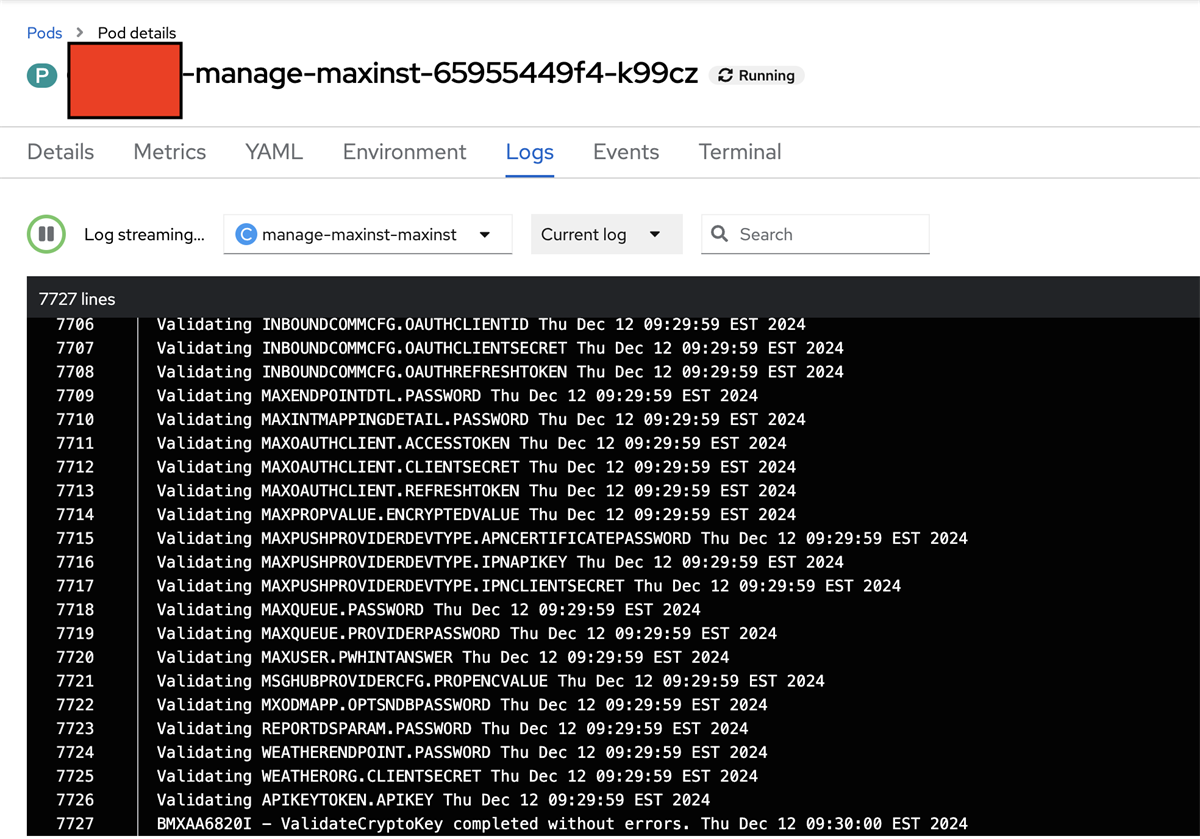 MAS-Manage with SQL database issue | Maximo