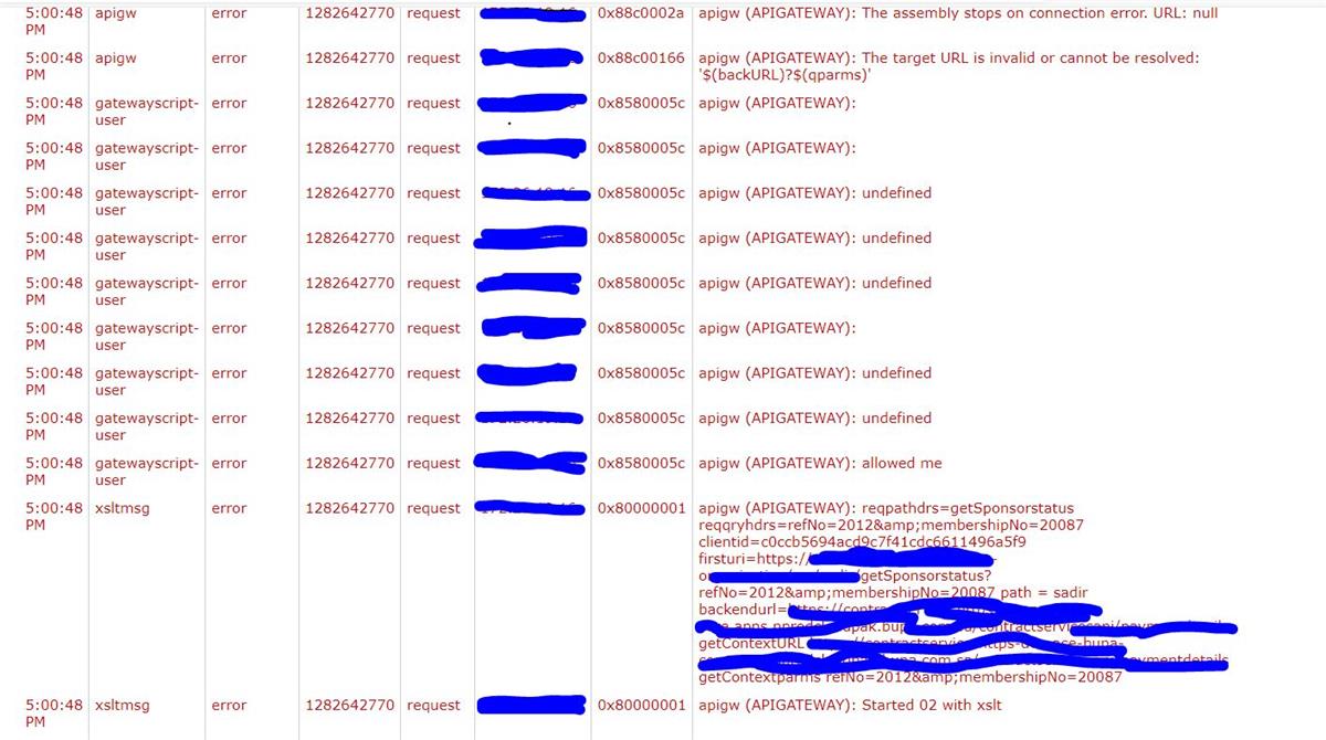 Logs displayed the URL which declared and used in console