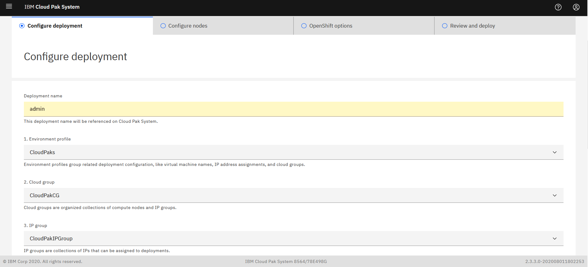 Configure deployment