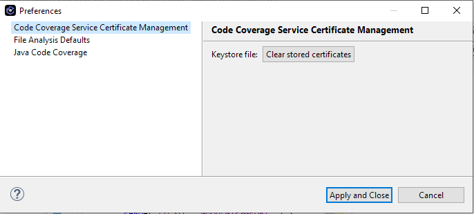 Certificate Management preferences